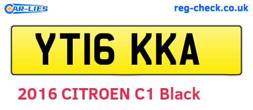 YT16KKA are the vehicle registration plates.