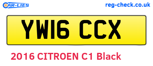 YW16CCX are the vehicle registration plates.