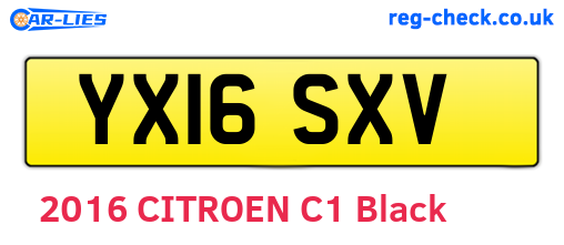 YX16SXV are the vehicle registration plates.