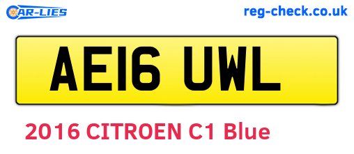 AE16UWL are the vehicle registration plates.