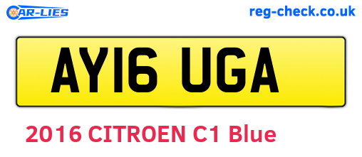 AY16UGA are the vehicle registration plates.