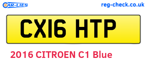 CX16HTP are the vehicle registration plates.