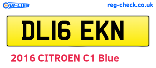 DL16EKN are the vehicle registration plates.
