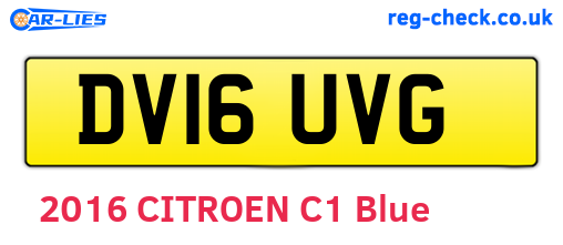 DV16UVG are the vehicle registration plates.