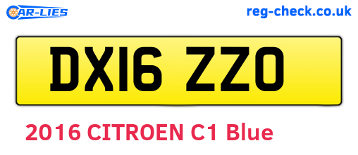 DX16ZZO are the vehicle registration plates.