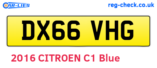 DX66VHG are the vehicle registration plates.