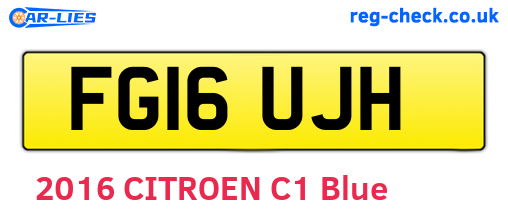 FG16UJH are the vehicle registration plates.