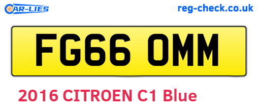 FG66OMM are the vehicle registration plates.