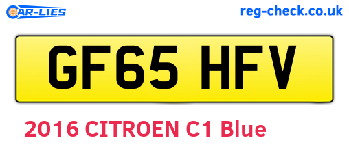GF65HFV are the vehicle registration plates.
