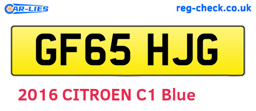 GF65HJG are the vehicle registration plates.