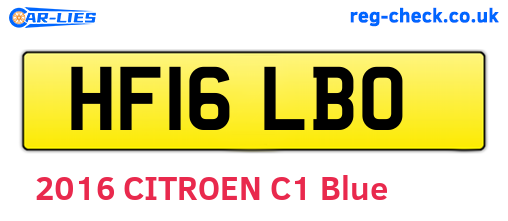 HF16LBO are the vehicle registration plates.