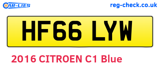 HF66LYW are the vehicle registration plates.