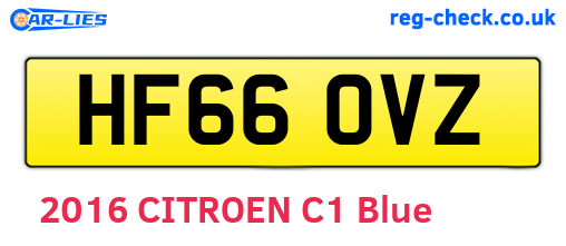 HF66OVZ are the vehicle registration plates.