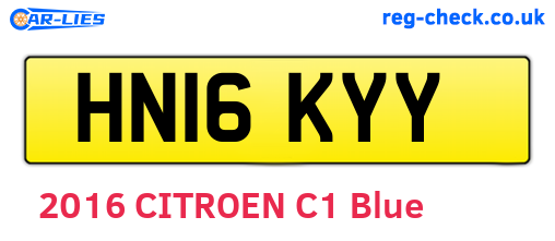 HN16KYY are the vehicle registration plates.