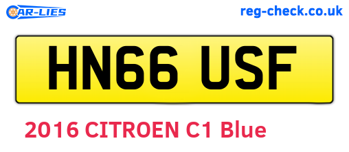 HN66USF are the vehicle registration plates.