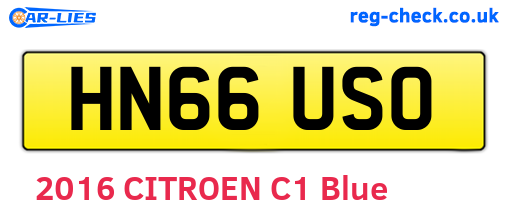 HN66USO are the vehicle registration plates.