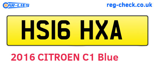 HS16HXA are the vehicle registration plates.