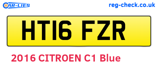 HT16FZR are the vehicle registration plates.