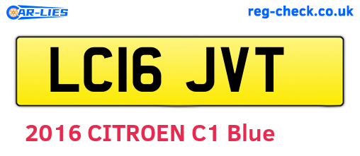 LC16JVT are the vehicle registration plates.