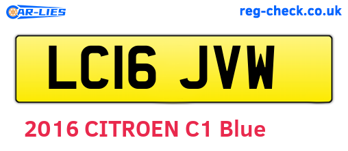 LC16JVW are the vehicle registration plates.