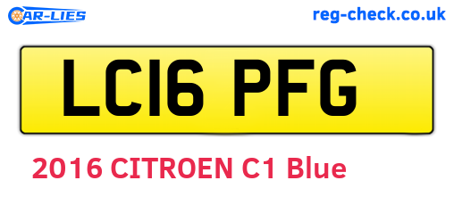 LC16PFG are the vehicle registration plates.