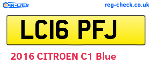 LC16PFJ are the vehicle registration plates.