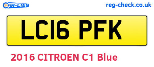 LC16PFK are the vehicle registration plates.