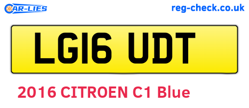 LG16UDT are the vehicle registration plates.