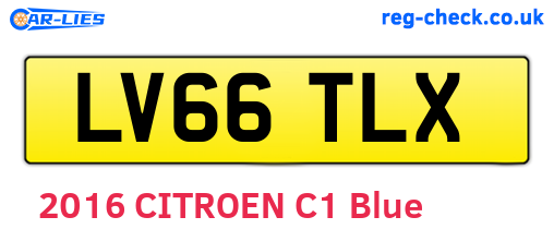 LV66TLX are the vehicle registration plates.