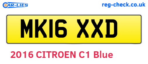 MK16XXD are the vehicle registration plates.