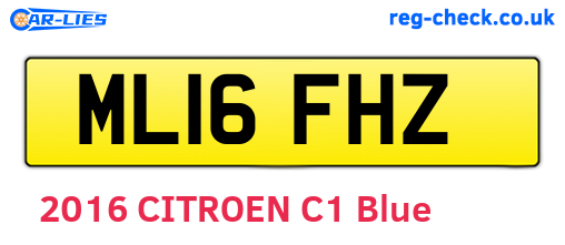 ML16FHZ are the vehicle registration plates.
