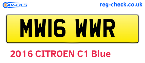 MW16WWR are the vehicle registration plates.
