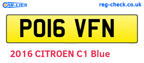PO16VFN are the vehicle registration plates.