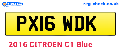 PX16WDK are the vehicle registration plates.