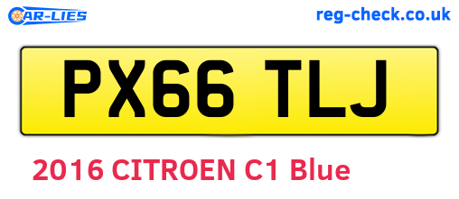 PX66TLJ are the vehicle registration plates.