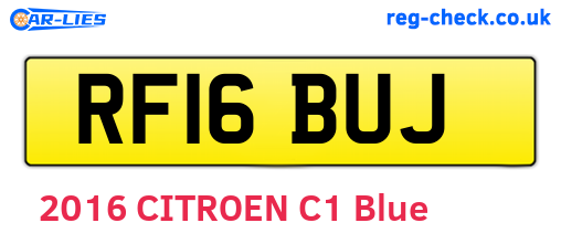 RF16BUJ are the vehicle registration plates.