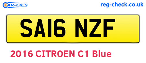 SA16NZF are the vehicle registration plates.
