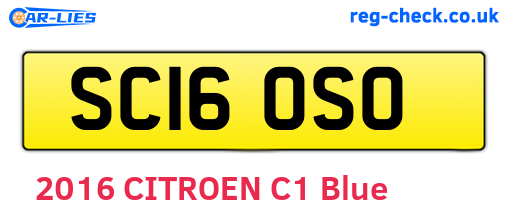 SC16OSO are the vehicle registration plates.