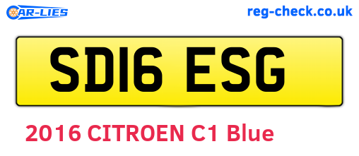 SD16ESG are the vehicle registration plates.