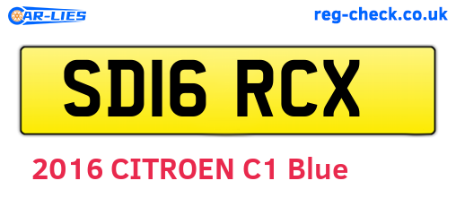 SD16RCX are the vehicle registration plates.