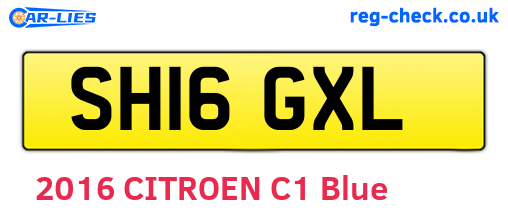SH16GXL are the vehicle registration plates.