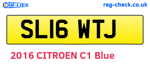 SL16WTJ are the vehicle registration plates.