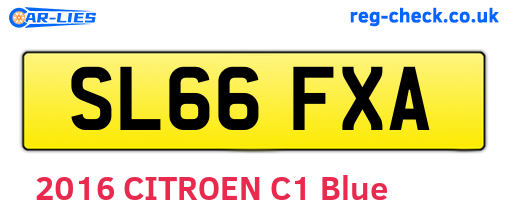 SL66FXA are the vehicle registration plates.