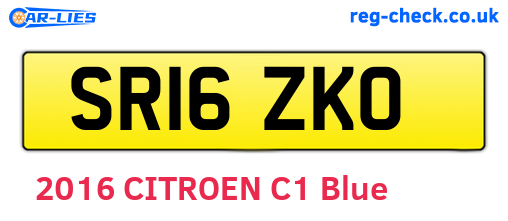 SR16ZKO are the vehicle registration plates.