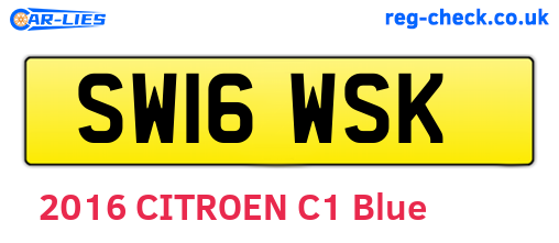 SW16WSK are the vehicle registration plates.