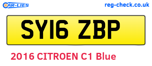 SY16ZBP are the vehicle registration plates.