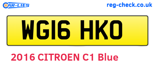 WG16HKO are the vehicle registration plates.