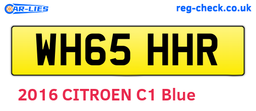 WH65HHR are the vehicle registration plates.