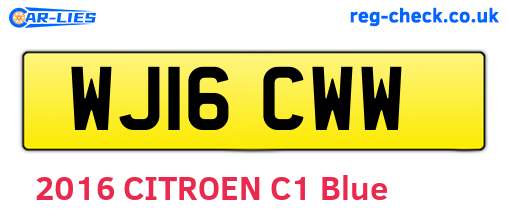 WJ16CWW are the vehicle registration plates.