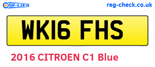 WK16FHS are the vehicle registration plates.